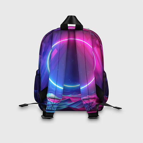 Детский рюкзак Круг и разноцветные кристаллы - vaporwave / 3D-принт – фото 2