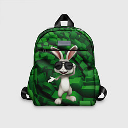 Детский рюкзак Прикольный заяц в тёмных очках, цвет: 3D-принт