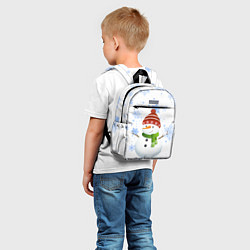 Детский рюкзак Снеговик со снежинками, цвет: 3D-принт — фото 2