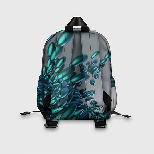 Детский рюкзак Абстрактные блестящие камни и серый фон / 3D-принт – фото 2
