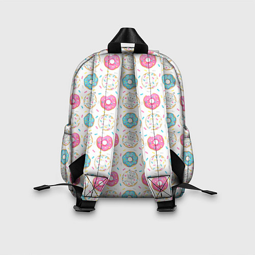 Детский рюкзак Разноцветные пончики с серым зайцем / 3D-принт – фото 2