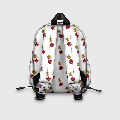 Детский рюкзак Золотые и красные елочные шары - паттерн / 3D-принт – фото 2