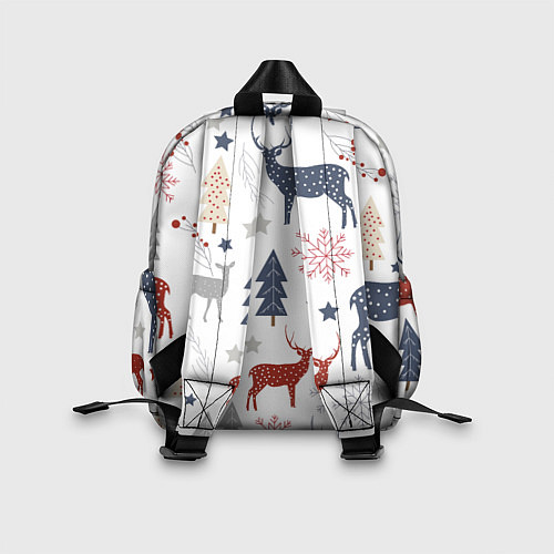Детский рюкзак Олени в новогоднем лесу / 3D-принт – фото 2