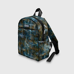 Детский рюкзак Синий и коричневый абстрактный гранжевый, цвет: 3D-принт — фото 2