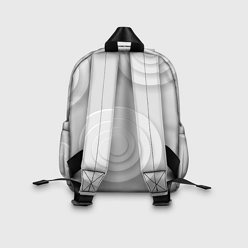 Детский рюкзак Серый фон и абстрактные белые объёмные окружности / 3D-принт – фото 2
