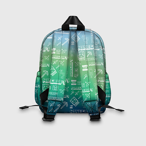 Детский рюкзак Майнкрафт символы на потертом фоне / 3D-принт – фото 2
