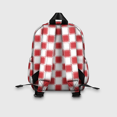 Детский рюкзак Красно-белый узор / 3D-принт – фото 2
