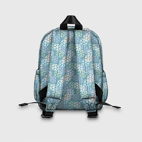 Детский рюкзак Узор из разноцветных снежинок / 3D-принт – фото 2