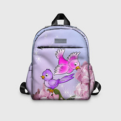 Детский рюкзак Две пташки на цветочном фоне