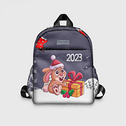 Детский рюкзак Зайка с новогодним подарком, цвет: 3D-принт