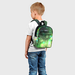 Детский рюкзак Неоновый зеленый блеск и черный фон, цвет: 3D-принт — фото 2