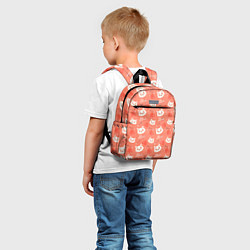 Детский рюкзак Паттерн кот на персиковом фоне, цвет: 3D-принт — фото 2