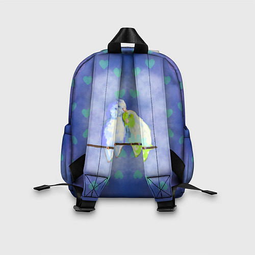 Детский рюкзак Влюбленные попугаи в день Святого Валентина / 3D-принт – фото 2