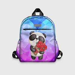 Детский рюкзак Панда с букетом цветов