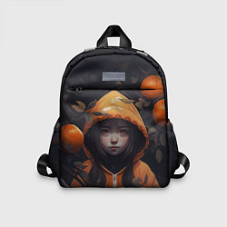 Детский рюкзак Девочка в оранжевой толстовке, цвет: 3D-принт
