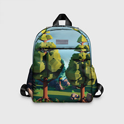 Детский рюкзак Воксельный лес, цвет: 3D-принт