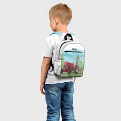 Детский рюкзак Зайка на тракторе, цвет: 3D-принт — фото 2