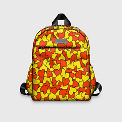 Детский рюкзак Красно-желтые сердца, цвет: 3D-принт