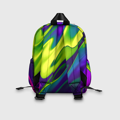 Детский рюкзак Сине-зелёное и фиолетовое абстрактное слияние / 3D-принт – фото 2