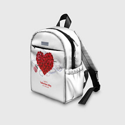 Детский рюкзак Сердце из роз на белом фоне, цвет: 3D-принт — фото 2