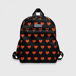 Детский рюкзак Разбитые сердца на черном фоне, цвет: 3D-принт
