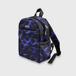 Детский рюкзак Синий неон и плиты, цвет: 3D-принт — фото 2