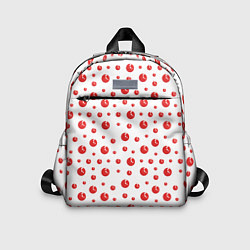 Детский рюкзак Узор из красных шариков на белом фоне, цвет: 3D-принт