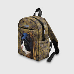 Детский рюкзак Кошечка с жемчужной сережкой Ян Вермеер пародия, цвет: 3D-принт — фото 2