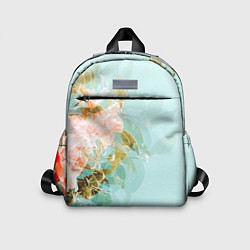 Детский рюкзак Светло-синий цветочный паттерн, цвет: 3D-принт