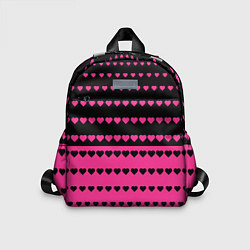 Детский рюкзак Черные и розовые сердца узор