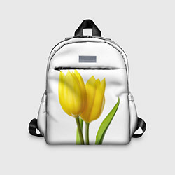 Детский рюкзак Желтые тюльпаны на белом