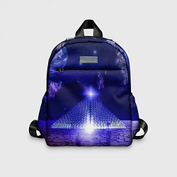 Детский рюкзак Синяя магическая пирамида, горы и космос, цвет: 3D-принт