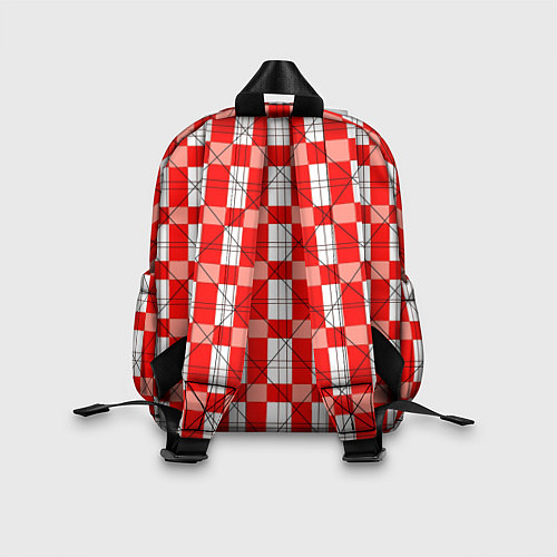 Детский рюкзак Ромбы красные / 3D-принт – фото 2