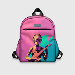 Детский рюкзак Девушка с Гитарой в стиле Vaporwave, цвет: 3D-принт