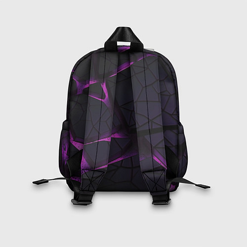 Детский рюкзак Фиолетовые неоновые плиты / 3D-принт – фото 2