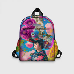 Детский рюкзак Девочка с птицами среди цветов - мскусство