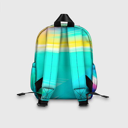 Детский рюкзак Абстрактные цветные линии - диагонали / 3D-принт – фото 2