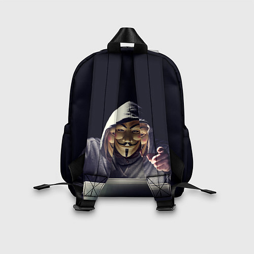 Детский рюкзак Хакер аноним в тёмной комнате / 3D-принт – фото 2