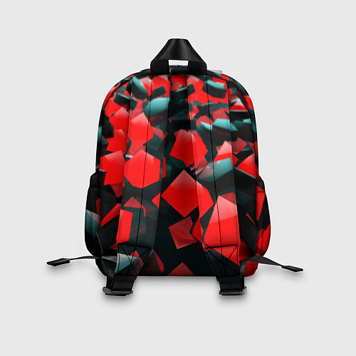 Детский рюкзак Черно красные кубы / 3D-принт – фото 2