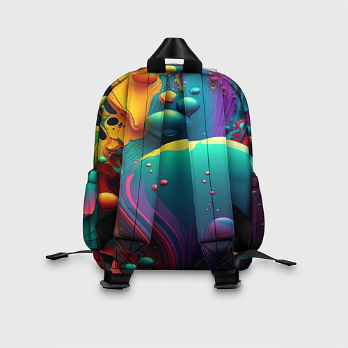 Детский рюкзак Капли красок, нейросеть / 3D-принт – фото 2