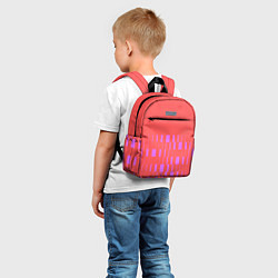 Детский рюкзак Паттерн со штрихами розовый, цвет: 3D-принт — фото 2