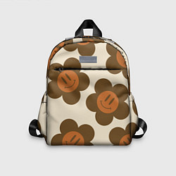 Детский рюкзак Цветочки-смайлики ретро, цвет: 3D-принт