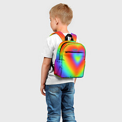 Детский рюкзак Сердце - радужный градиент, цвет: 3D-принт — фото 2