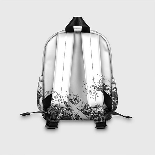 Детский рюкзак Японские волны на белом фоне / 3D-принт – фото 2