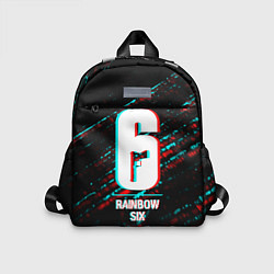 Детский рюкзак Rainbow Six в стиле glitch и баги графики на темно