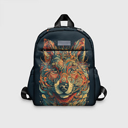 Детский рюкзак Красивый волк в узорах, цвет: 3D-принт