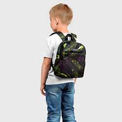 Детский рюкзак Темные фиолетовые и зеленые вставки, цвет: 3D-принт — фото 2