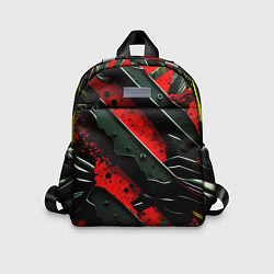 Детский рюкзак Черные плашки на красном фоне
