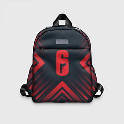 Детский рюкзак Красный символ Rainbow Six на темном фоне со стрел