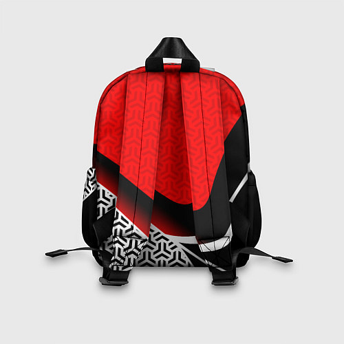 Детский рюкзак Геометрическая униформа - красная / 3D-принт – фото 2